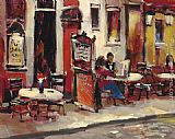 Cafe Canvas Paintings - Sidewalk Cafe